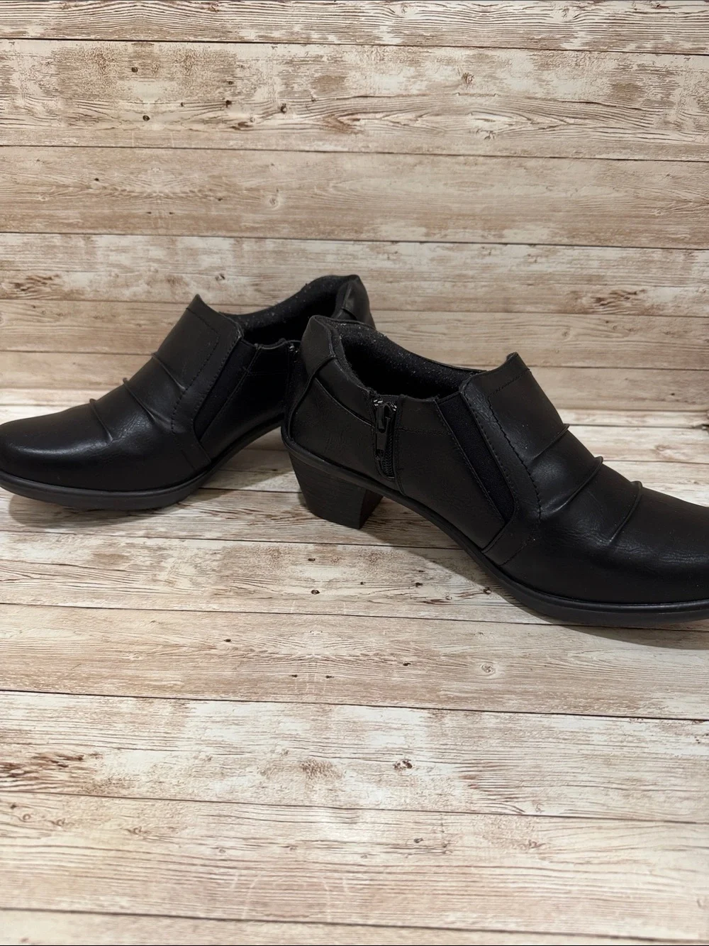 easy‎ street Black Slip-On Low Block Heel Comfort Shoes 11 NWOT